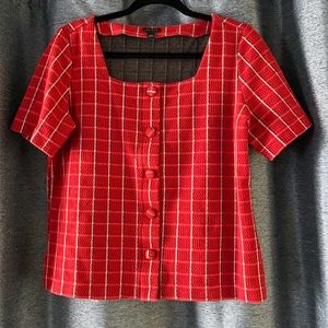 🎉VGUC- Red Short Sleeved Top